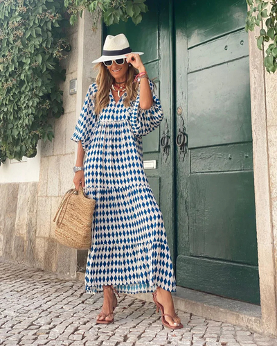 Elin™ - Boho Bomulds Maxi Kjole