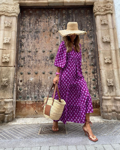 Elin™ - Boho Bomulds Maxi Kjole